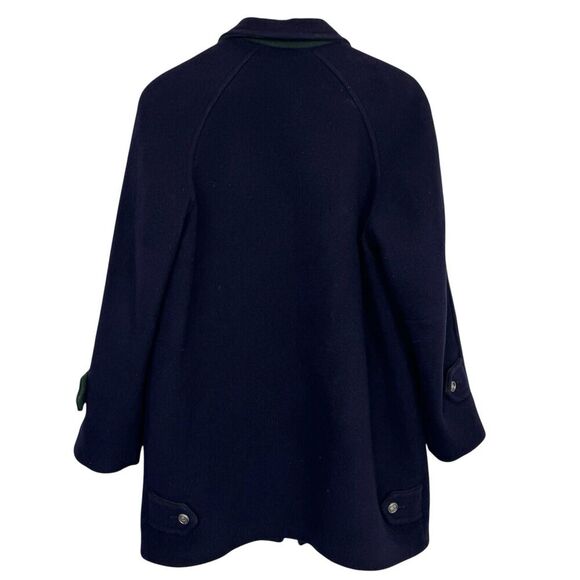 Peter James Wool Cashmere Blend Peacoat Small Navy Blue Full Zip Button Crest - Picture 2 of 12